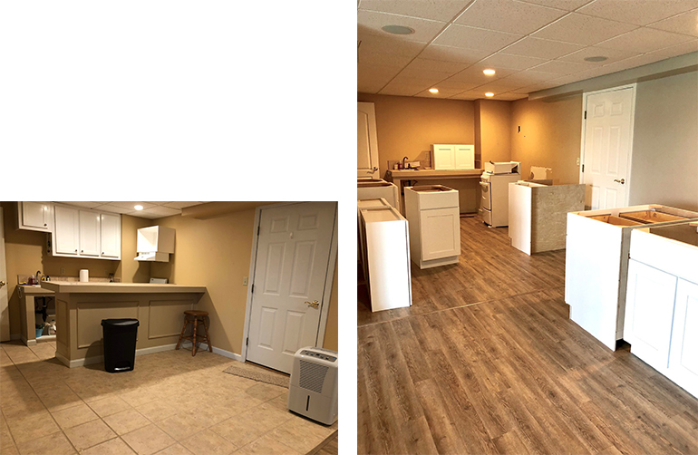 New White Cabinets and New Flooring - Details Full Service Interior Design