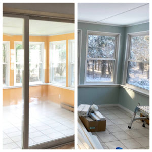 Paint before and after - Use darker paint colors - Interior Decorating in Western Massachusetts