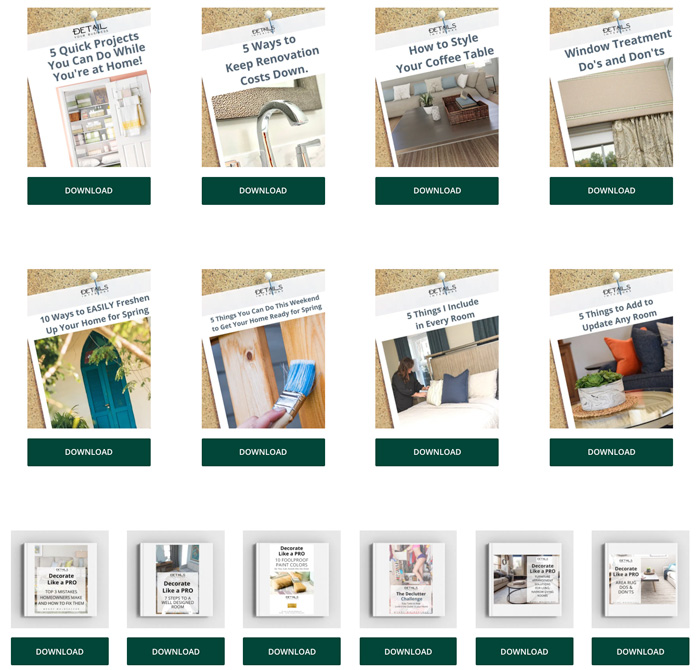 Free Interior Design Tip Sheets - Details Interiors