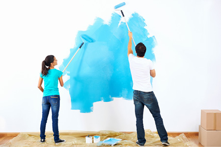 Couple Painting Wall - Creating a Kids Room - Western MA Interior Design - Details Interiors