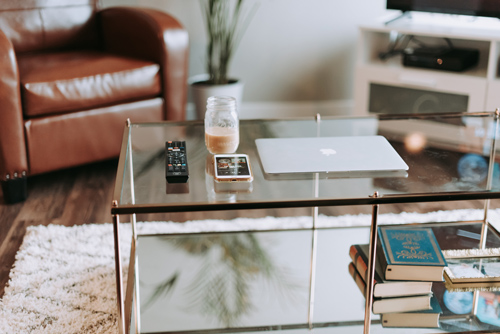 Coffee Table With Remote Computer and Drive - Furniture You Need to Have in MA - Interior Design Near Me