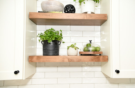 Kitchen Open Shelves - Interior Design in Brimfield Massachusetts - Details Interiors